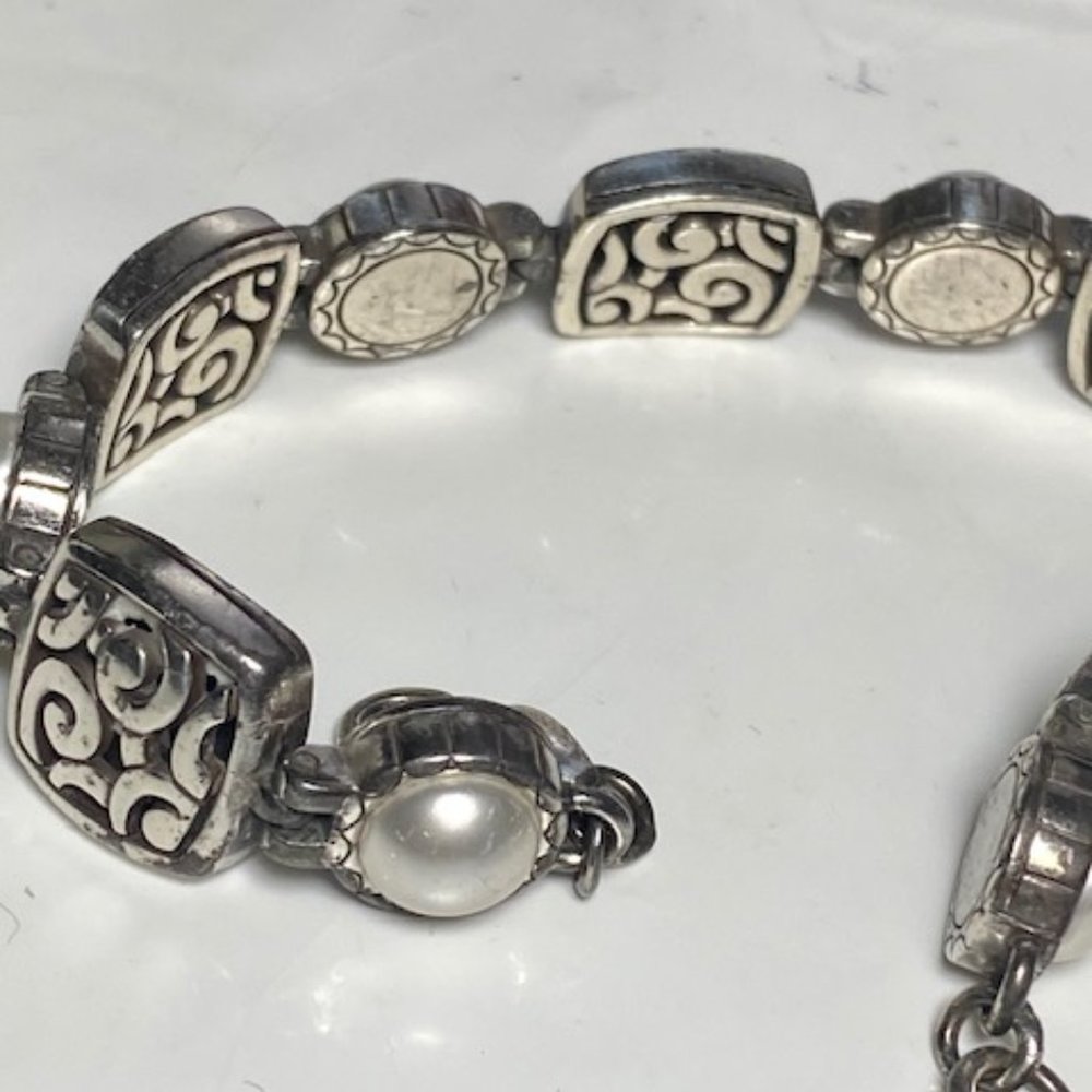 Brighton square link pearl bracelet - Picture 3 of 5